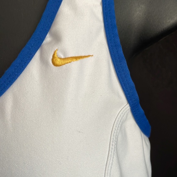 Nike Dri-Fit training tank racerback with built in bra support V neck Sz S - Picture 3 of 5